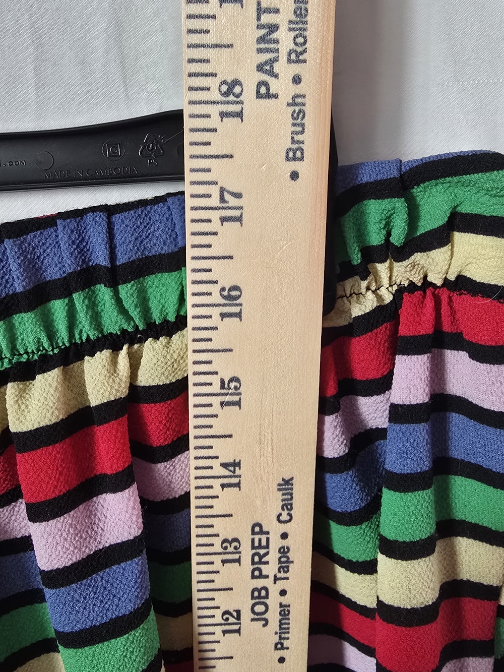 LA Gypsy Vintage Women's Multicolor Striped Shorts 2X Plus Festival Boho Pride - Picture 8 of 8